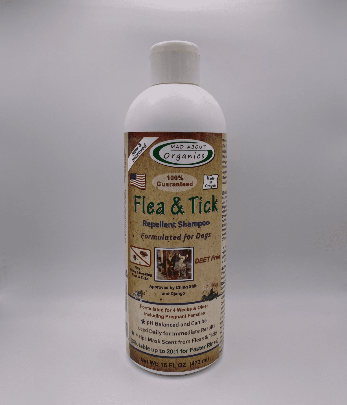 Mad About Organics Flea & Tick Repellent Shampoo 16oz – Elemental Pet
